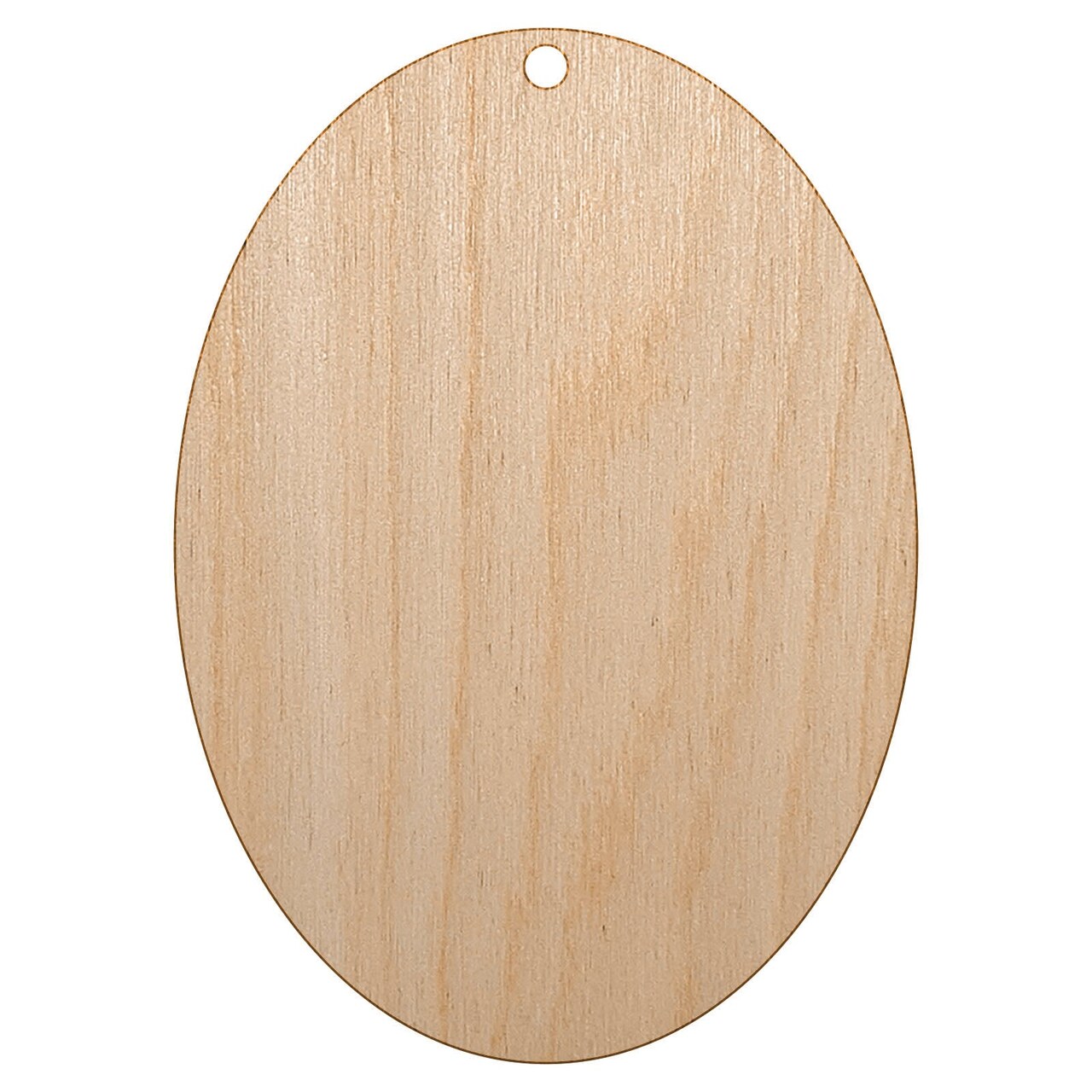 Oval Solid Unfinished Craft Wood Holiday Christmas Tree DIY Pre-Drilled Ornament